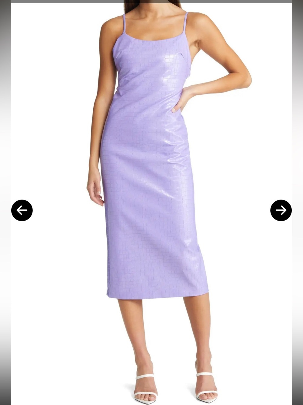 Bardot Purple Leather Midi Dress